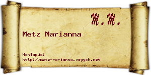 Metz Marianna névjegykártya